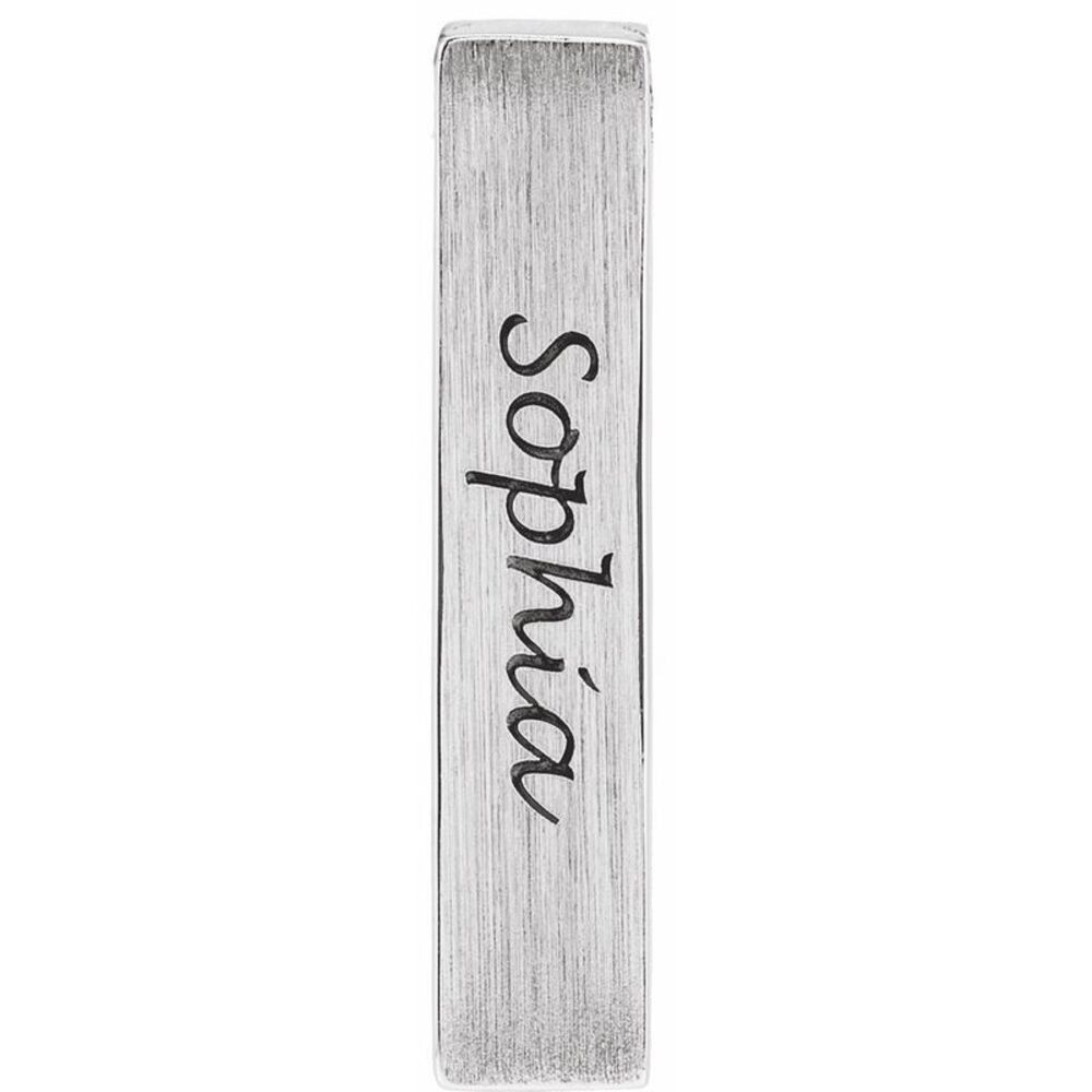 Platinum Brushed Vertical Bar Slide Pendant, 5 x 25mm
